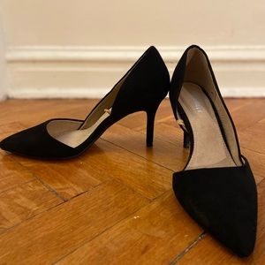 Pointed Toe, Black Suede Heels